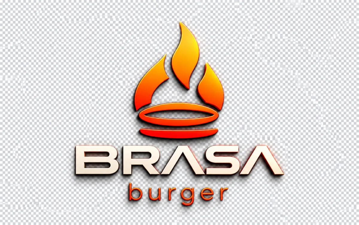 Logo Brasa Burger em PNG sem fundo, sobre fundo transparente
